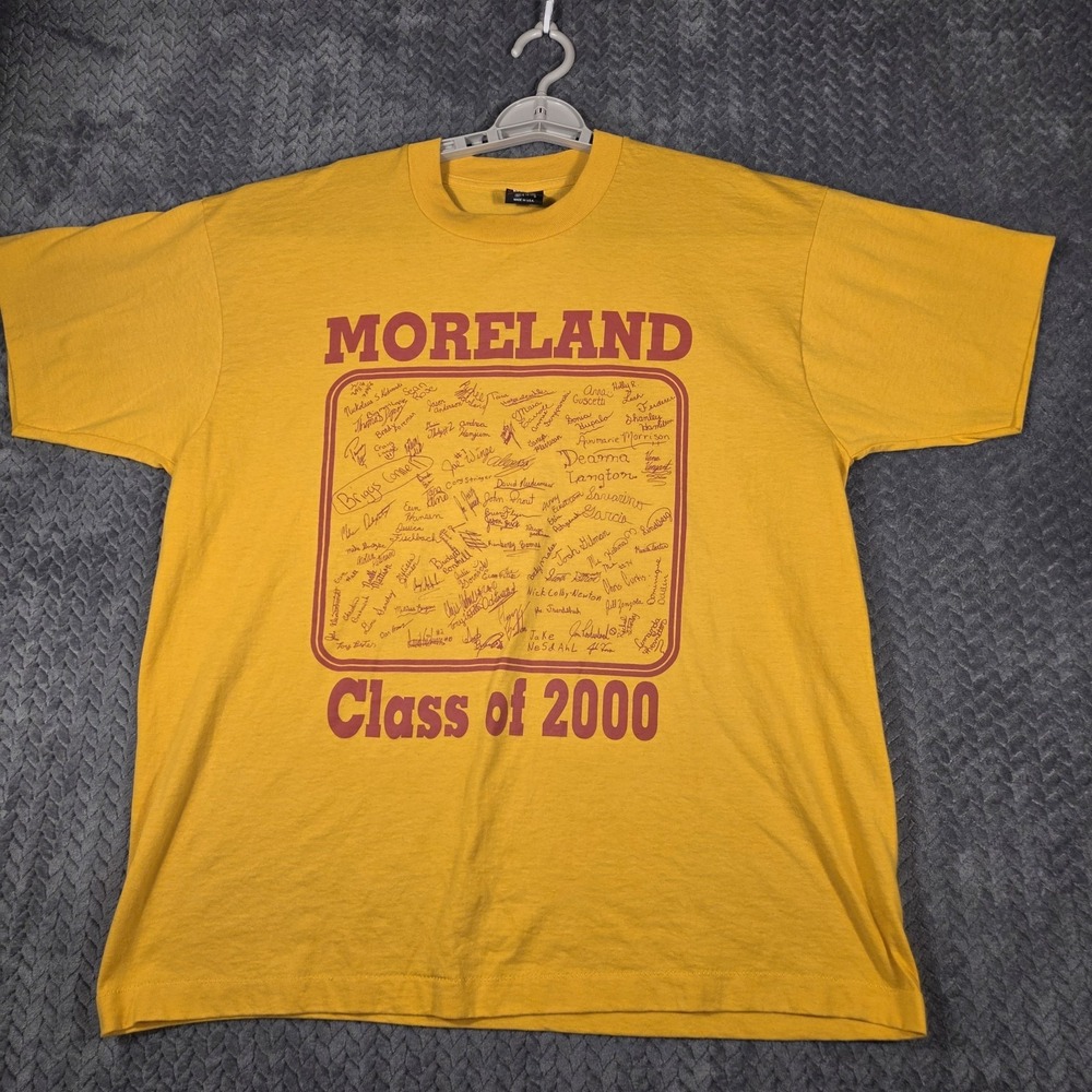 Moreland Class of‎ 2000 T-Shirt Men's XL Yellow Single Stitch Made In USA